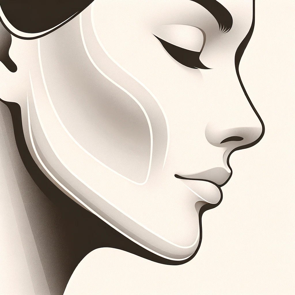 Vrouwelijk illustratie met huid versteviging